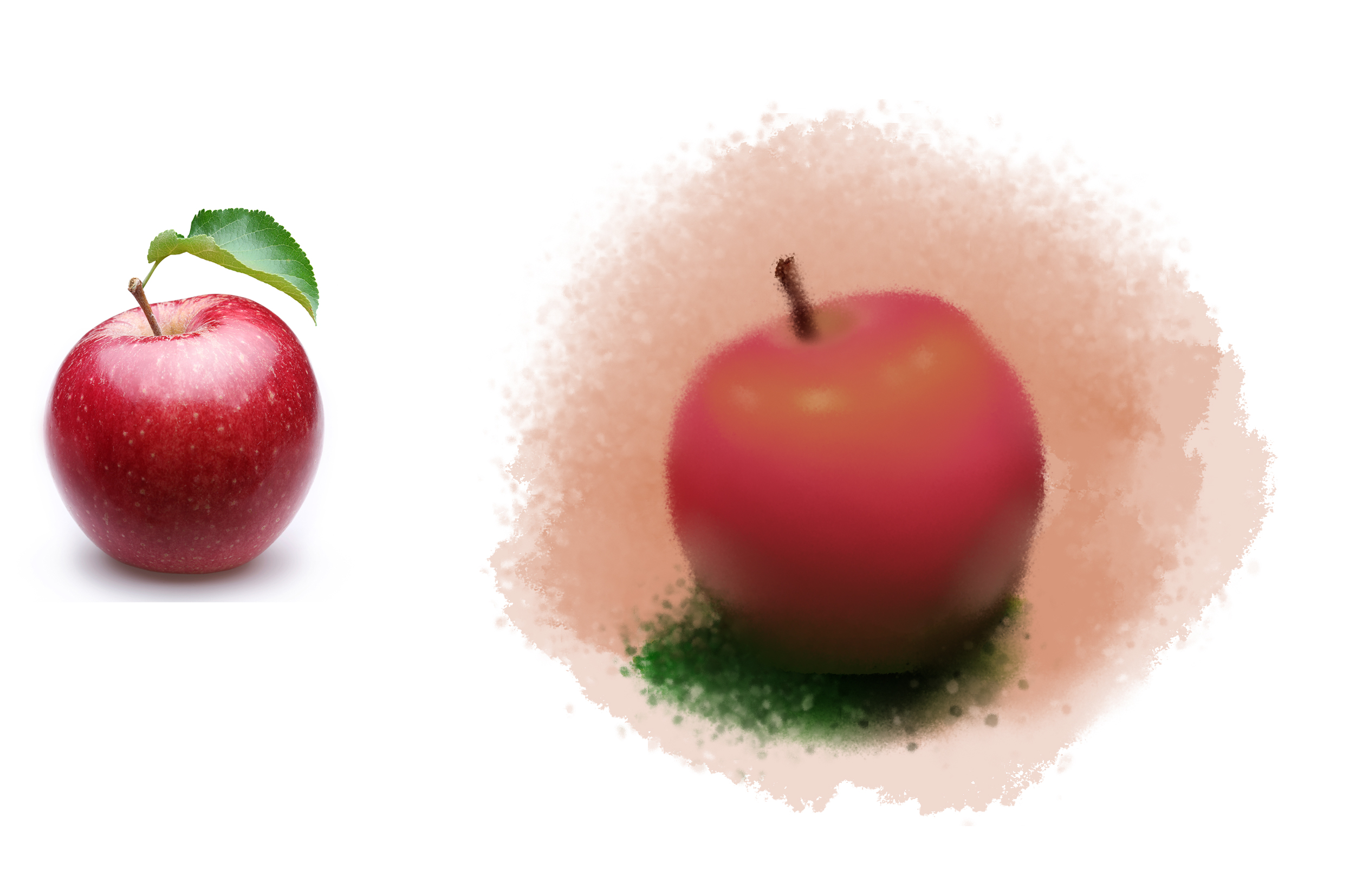 digitaly painted apple